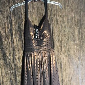 Onyx fashion dress black/copper hints Size 4